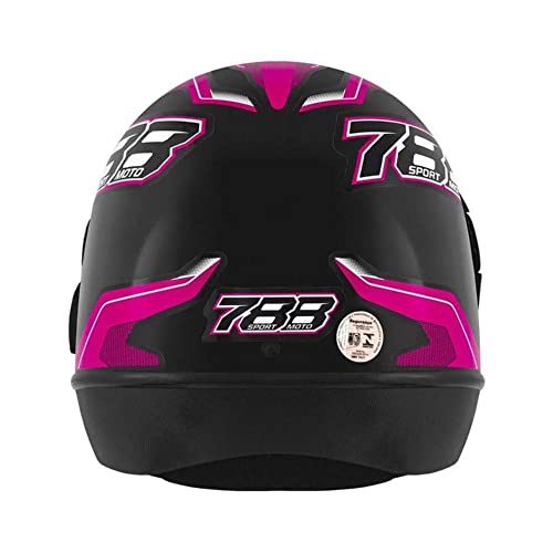 Capacete Moto Pro Tork Semiautomático Preto E Rosa 788 56