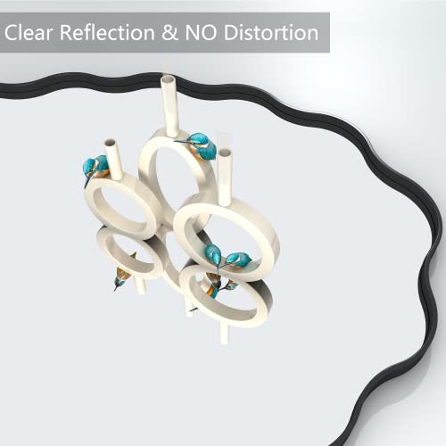 Charmor 24X36 Oval Bathroom Mirror, Matte Black Wavy Framed Bathroom Mirror, Irregular Mirror For Wall, Anti-Rust(Horizontal/Vertical) #TOP2