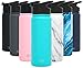 Simple Modern 18oz Summit Water Bottle + Extra Lid - Vacuum Insulated Stainless Steel Wide Mouth Hydro Travel Mug - Powder Coated Double-Walled Flask - Caribbean Blue
