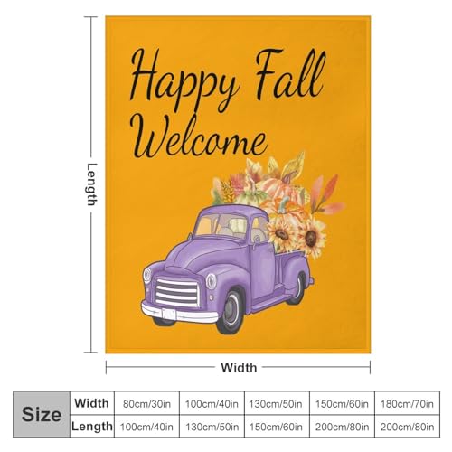 Couverture polaire Happy Fall 127x152 cm avec écusson citrouille - 3