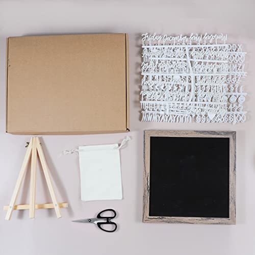 Double Sided Felt Letter Board Letter Board 10X10In Letter Board With Slant Vintage Wood Frame With Letters And Numbers (Double Sided(Grey&Black)) #TOP1