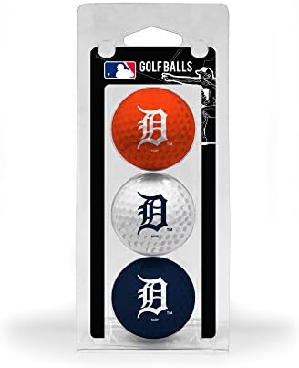 Team Golf MLB Detroit Tigers 3 Golf Ball Pack Regulation Size Golf Balls, 3 Pack, Full Color Durable Team Imprint