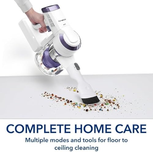 Using cordless ultralight stick vacuum cleaner for hard floors and rugs