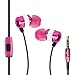 GOgroove Pink Earbuds In-Ear Headphones with Deep Bass and Interchangeable Noise Isolating Ergonomic Ear Gels - Great for Smartphones While Running , Working Out , Traveling