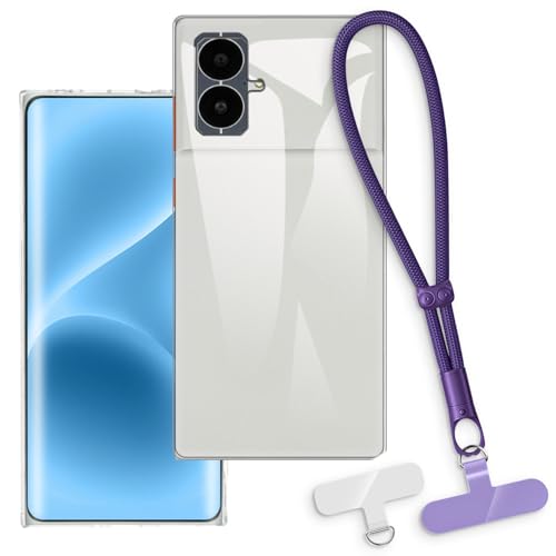 OAGELIM 2-in-1�ی�P�[�X�ƃ��X�g�X�g���b�v MOONDROP MIAD01 5G �Ƃ̌݊������� ���O���\�ȃ��j���[�h�t���d�b�J�o�[�A����~�ߕ����h�~�O���b�v�n���h�� (�N���A + �p�[�v��)