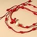 NLAIOUSL Fashion 2 Pieces Red String Braided for Cross 7-Knot Kabbalah Braided Charm Jewelry Girl Boy Beade