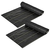 Dewitt 2-Pack Pro-5 Weed Barrier Fabric 5 oz, 6 x 250 Feet – Heavy-Duty Woven Landscape Ground Cover Mat for Raised Garden Bed, Greenhouse Gardening, Outdoor Landscaping, and Commercial Planting