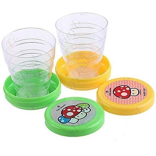 CELLEBII Magic Glass for Kids| Set of 2 Folding Collapsible Magic Cup - Mug Glass for Travel, Outdoors, Hiking (Multicolor)