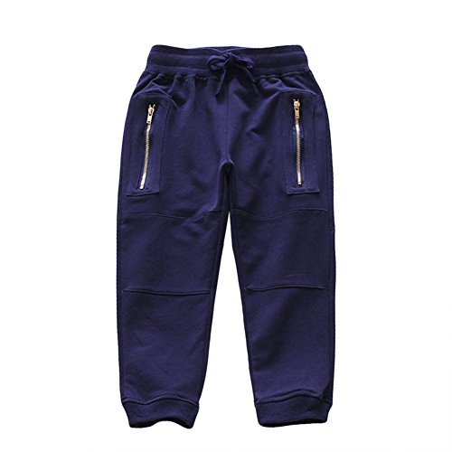 LOSORN ZPY Baby Boys Girls Pants Kid Toddler Cotton Pants Infant Sport Jogger Navy 100