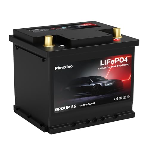 Lithium Car Battery 12V Group 26 512WH 600CCA LiFePO4