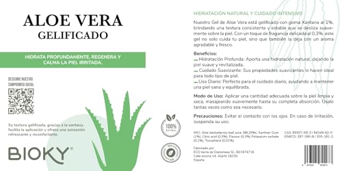 Bioky Gel Aloe Vera 100% Natural 2x1L – Puro, Orgánico, Hidratante y Calmante – Piel Hidratada e Iluminada | Natural y Versátil: Aftersun, Piel, Cabello, Post Depilación, After Shave (2 Litros) - imagen 9