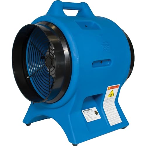 Schaefer VAF3000P Confined Space Blower: 12 in Duct, 2,063 cfm, 3/8 in Male Quick-Disconnect, 100 psi Max Inlet. Hazardous Location Rated