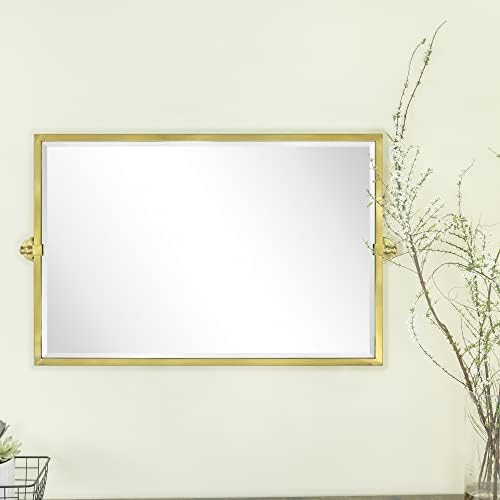 38.5x24'' Horizontal Modern Comtemporary Brushed Gold Metal Framed