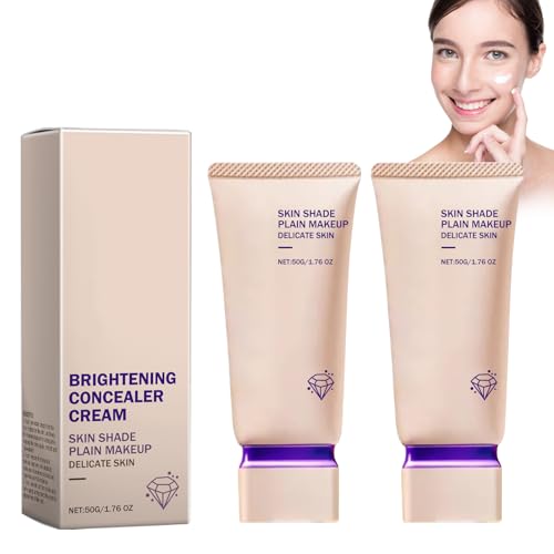 Feuchtigkeitsspendender Concealer, Feuchtigkeitsspendende Grundierung, Concealer Lazy Cream, Glatte Tone-Up-Creme, Leichter Und Natürlicher Nude-Make-Up-Look, 2 Pcs Light And Natural Makeup Cream