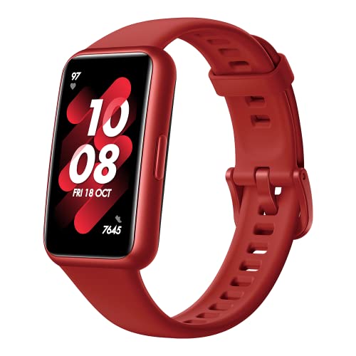 HUAWEI Band 7 Rouge pour mesurer le stress et optimiser la récupération physique des sportifs