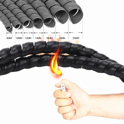 Manguito flexible para organizar cables de oficina en un protector negro 3