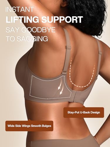 Image of Wireless Jelly Bras for Women No Underwire with Support - S-2XL Seamless Bralettes Everyday Comfort Tshirt Padded Bra