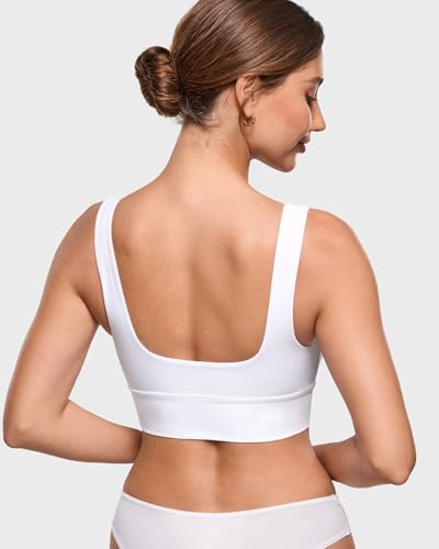 Image of INLYRIC Women's Inbarely Outwear Longline Square Neck Bralette Supportive Unlined No Underwire Yoga Sports Bra