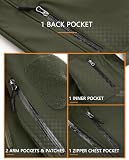 TACVASEN Herren Übergangsjacke Softshell Jacke Outdoor Winddicht Arbeitsjacke Winter Funktions-Fahrradjacke (L, Armeegrün)