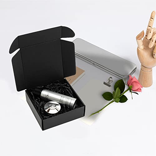 Mcfleet 6X6X2" Small Black Shipping Boxes - 24 Pack Corrugated Cardboard Mailing Box Packaging For Small Business - Tab Locking Literature Mailer Boxes Flat Empty Gift Packing Boxes Supplies #TOP4