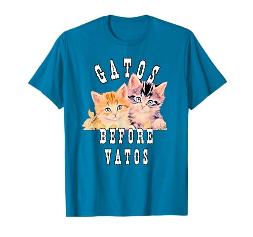 Gatos Before Vatos Galentines Day Valentines Vintage Cat T-Shirt for Men Women