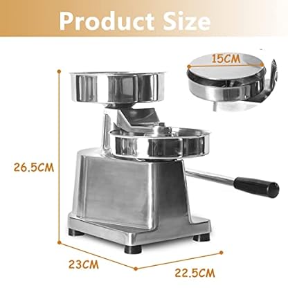 Burger-Maschinen-Maker Burger-Formmaschine Manuelle kommerzielle Burger-Patty-Maker Edelstahl-Patty-Durchmesser 15 cm für persönliche und kommerzielle Lebensmittel Hochleistungspro – Bild 7