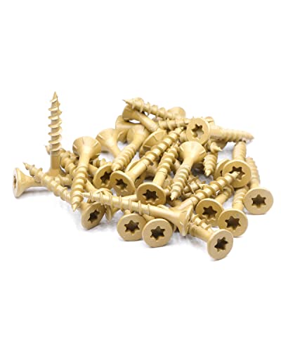 Image of Deck Screws, Exterior Wood Screws #8 x 1-1 /4 Inch 200 Pcs, Carbon Steel Star Drive and Coarse Threads, Anti-Corrosion, Tan Coated Screws for Decks, Fences and Other Outdoor Use | by IMSCREWS