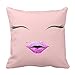 Produktbild Girly whimsical pink glitter lips tatoo throw pillow case cover 1818