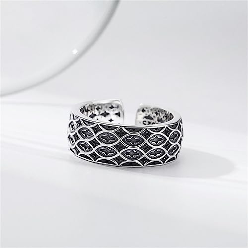 Bague homme argent sterling s925 ajustable croix 8mm - 4