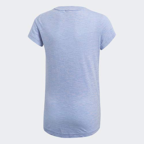 adidas Big Girls Youth (7-14) ID Winners Short Sleeve Tee, Lucky Blue/True Pink Medium 10-122