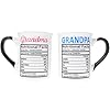 Grandparents gifts grandma mug grandpa mug 2 piece nutritional facts grandma and grandpa mugs set pregnancy announcement for grandparents 16oz large grandma and grandpa coffee mugs  urban country home decor