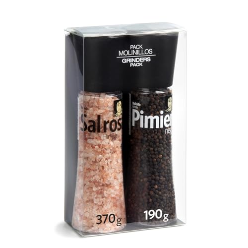 Carmencita Sal Rosa del Himalaya y Pimienta Negra, Pack 2 Molinillos Gigantes, 560 g