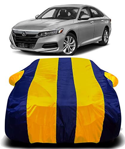 Image of Waterproof Car Cover Compatible for Honda Accord with Ultra Surface Body Protection (Yellow Stripes)