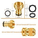 FRQNTKPA Garden Water Pipe Quick Connector, No-Leak 3/4 Inch GHT Thread Fitting Water Hose Male Adapter, Heavy-Duty Rust Resistant Brass Water Pipe Connect, Easy to Use (2 Male Connect） - Image 2