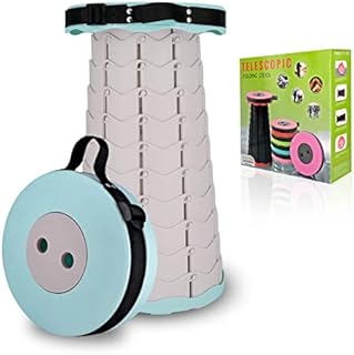 Aseakey Portable telescoping Stool, 330lbs Camping Stool for Fishing, Camping, Hiking, Garden, Travel, Adjustable and Lightweight Folding Stool