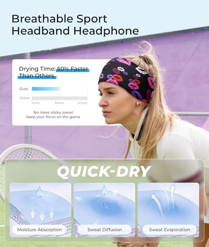 Image of LOVE EYE Sleep Sport Headphones Wireless Bluetooth 5.4 Headband Headphone