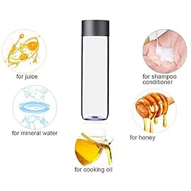 12-Pack Bulk Empty Plastic Reusable Juice / Water Bottles with Black Lids - Great for Smoothies, Sensory Crafts and Calming Bottles - 400ml