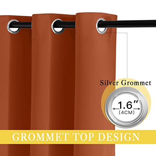 NICETOWN Room Darkening Curtain for Living Room - Energy Saving Thermal Insulated Grommet Room Darkening Curtain/Drape for Bedroom (1 Panel, 46 by 72, Burnt Orange)