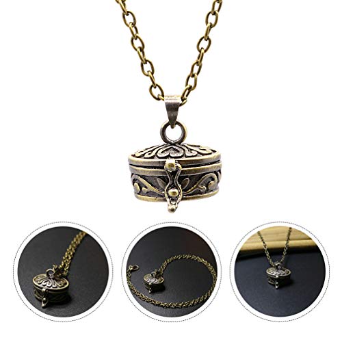 Holibanna Colar de cinzas para animais de estimação, joias memoriais, vintage, medalhão esculpido, u