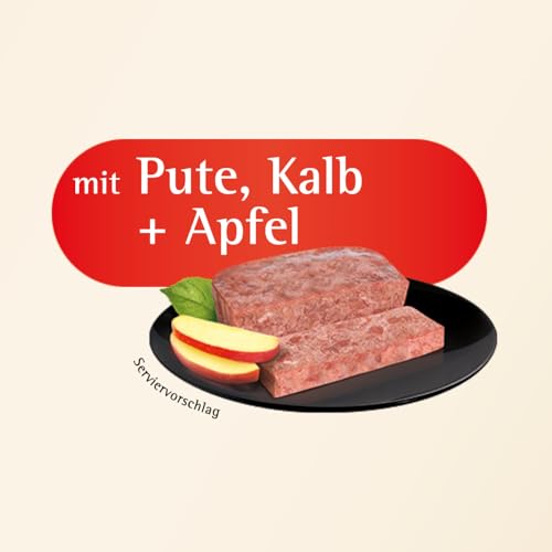 animonda Vom Feinsten Mini Junior Hundefutter nass mit Pute, Kalb und Apfel (32 x 100 g), getreidefreies Welpenfutter ohne Zucker und Soja für kleine Hunderassen