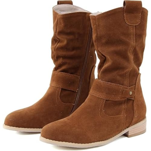 Cowgirl Boots Women Short Shaft Cowboy Ankle Boots for Women Cowgirl Western Boots Embroidery Low Heel Mid Calf Chunky Heel Fashion Classic Boot Pull-On