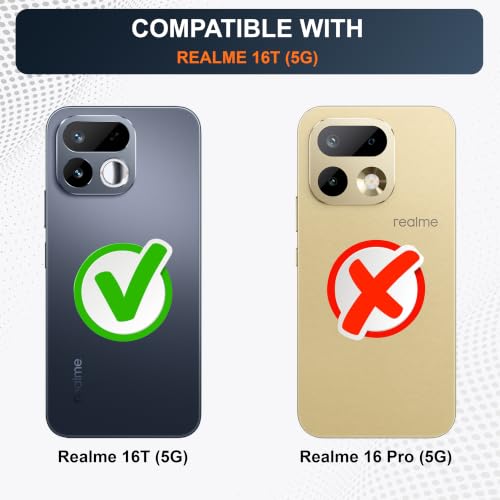 Image of CEDO Cover for Realme 16T (5G) | Camera Protection Shockproof Bumper-Edge | 360 Degree Protection Acrylic Crystal Clear TPU+PC | Transparent Back Case Backcover (Transparent)