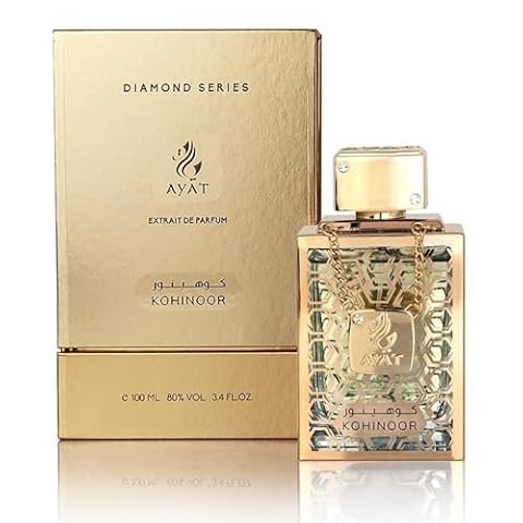 Ayat Perfumes - Eau De Parfum Diamond Series 100ml - Zapach dla kobiet i mężczyzn - Dubaj - Wyprodukowano w Zjednoczonych Emiratach Arabskich - orientalny zmysłowy zapach - Mieszany (KOHINOOR)