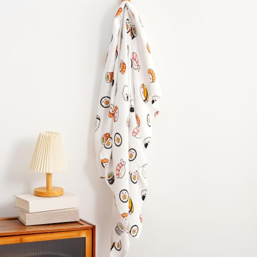 Image of Muslin Swaddle Blanket for Unisex, Soft Breathable and Skin-Friendly Sushi Baby Swaddles for Boys & Girls, Newborn Receiving Blanket, Blankets Babies, Large 42 x 47 inches