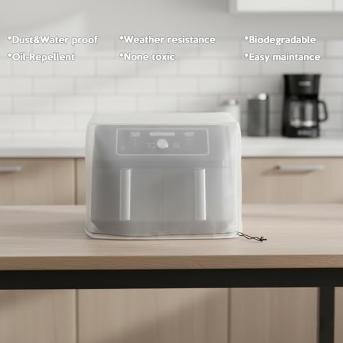 Image of Air Fryer Dust Cover also for Microwave Oven,Cocktail Maker Water Proof Lightweight Covers with drawstring, Compatible with Gourmia, Breville, Ninja -21W x16D x13H in
