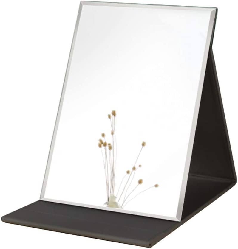 Folding Mirror with Stand Portable Makeup Vanity Mirrors Desk Standing,for Travel, Camping, Home, 17Lx12W Cm (Pack of 1, Black)-picture-28