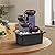 Tabletop Fountain 4 Level Small Waterfall Fountain Indoor Relaxing Water Feature Meditation Fountain for Home Office Bedroom Decoration Including LED Color Lighting and Natural Rocks