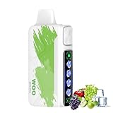 電子タバコ 使い捨て 清涼感調節可能 ベイプ パワー調節可能 30000回吸引可能 シーシャ vape LEDスクリーン付き Type-C充電可能 大容量 爆煙 禁煙グッズ 水蒸気タバコ タールニ0コチン0 電子たばこ WOO グレープ・マスカット・青リンゴ・リンゴ