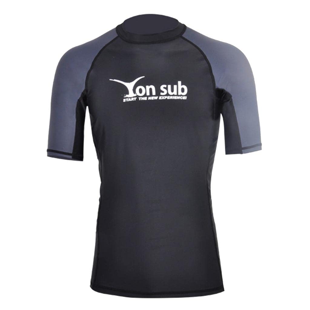 CALANDIS™ Men Surfing Rash Guard Short Sleeve Top Quick Drying T-Shirt Swimwear XL | Rash Guards | Wetsuits & Drysuits | Water Sports