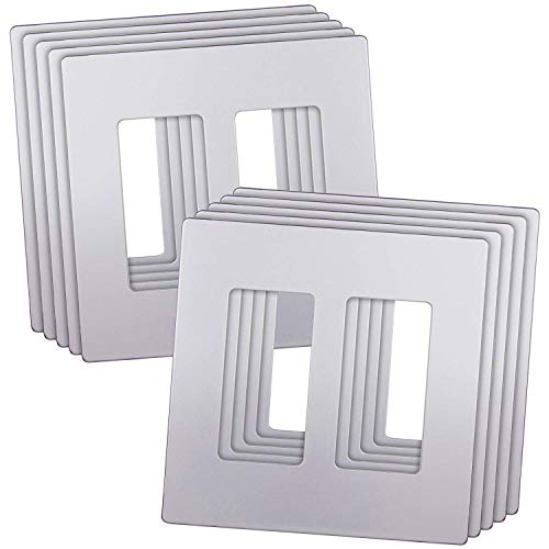 Enerlites Elite Series 2-Gang Screwless Decorator Wall Plate